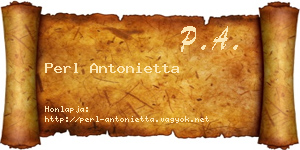Perl Antonietta névjegykártya